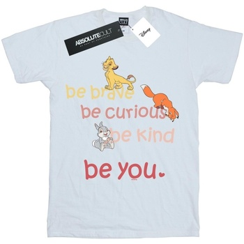 Vêtements Fille T-shirts manches longues Disney Be Brave Be Curious Blanc