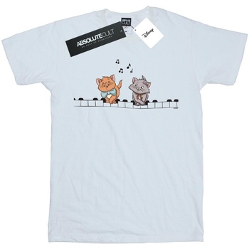 Vêtements Fille T-shirts manches longues Disney The Aristocats Piano Players Blanc