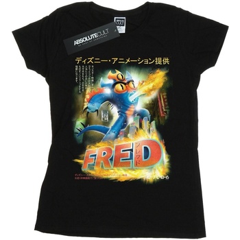 Vêtements Femme T-shirts manches longues Disney Big Hero 6 Fred Anime Poster Noir