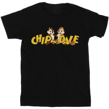Vêtements Fille T-shirts manches longues Disney Chip And Dale Character Logo Noir