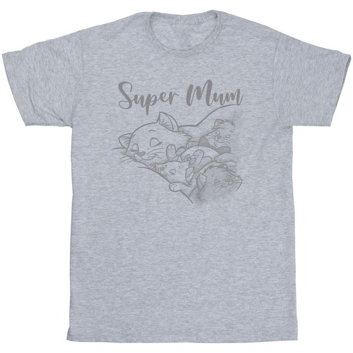 Vêtements Fille T-shirts manches longues Disney The Aristocats Marie Super Mum Gris