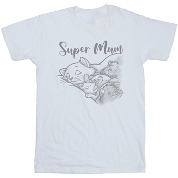 Vêtements Fille T-shirts manches longues Disney The Aristocats Marie Super Mum Blanc