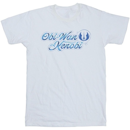 Vêtements Homme T-shirts manches longues Disney Obi-Wan Kenobi Ribbon Font Blanc