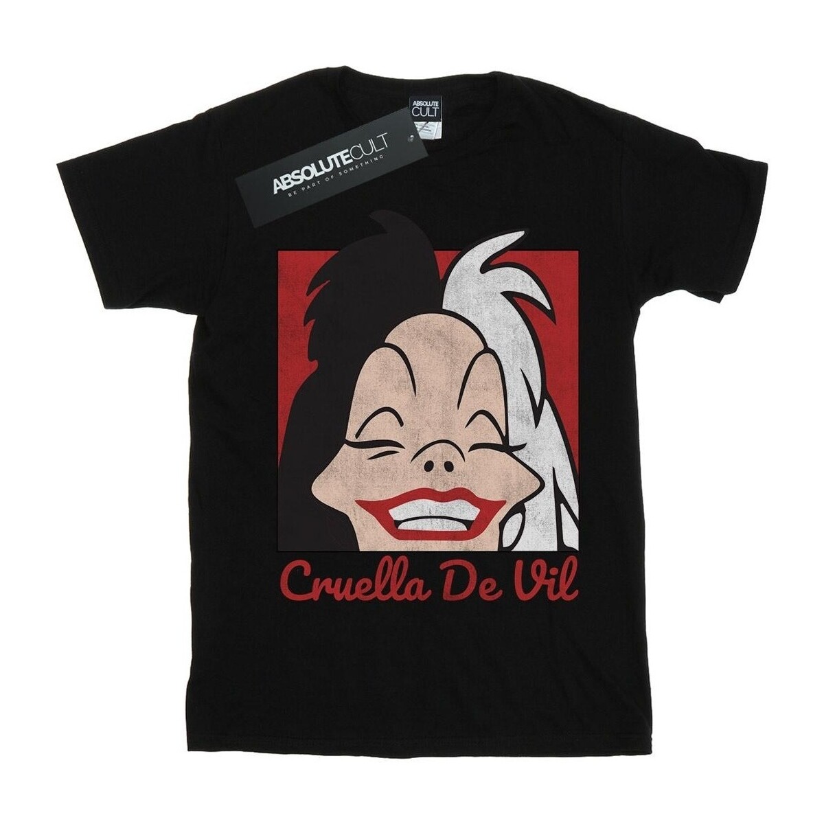 Vêtements Femme T-shirts manches longues Disney Cruella De Vil Cropped Head Noir