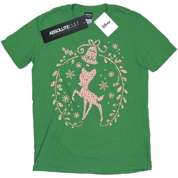 Vêtements Femme T-shirts manches longues Disney Bambi Christmas Wreath Vert