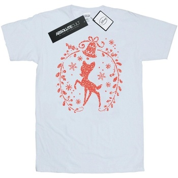 Vêtements Femme T-shirts manches longues Disney Bambi Christmas Wreath Blanc