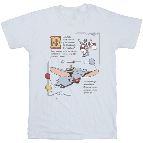Vêtements Fille T-shirts manches longues Disney Dumbo Story Book Page Blanc