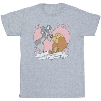 Vêtements Femme T-shirts manches longues Disney Lady And The Tramp Love Gris