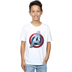 Vêtements Garçon T-shirts Pocket manches courtes Marvel Avengers 3D Logo Blanc