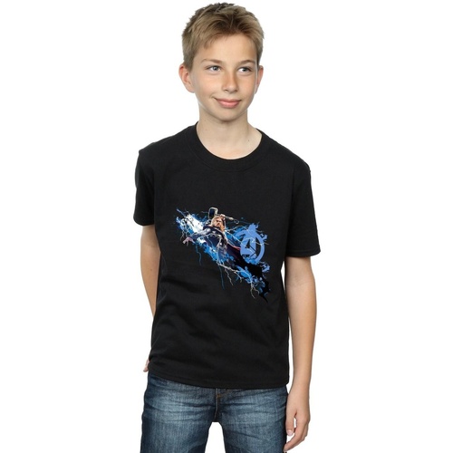 Vêtements Garçon T-shirts manches courtes Marvel Avengers Thor Splash Noir