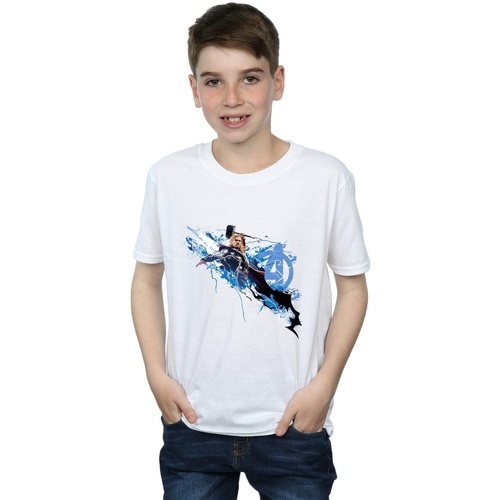 Vêtements Garçon T-shirts manches courtes Marvel Avengers Thor Splash Blanc