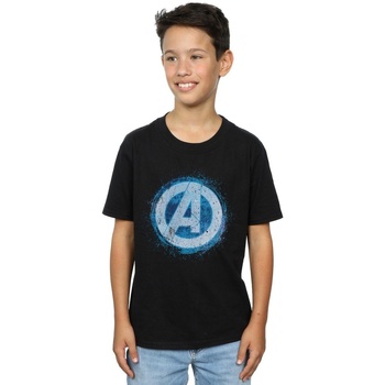 Vêtements Garçon T-shirts manches courtes Marvel Avengers Glowing Logo Noir