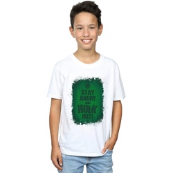 Vêtements Garçon T-shirts Pocket manches courtes Marvel Hulk Stay Angry Blanc