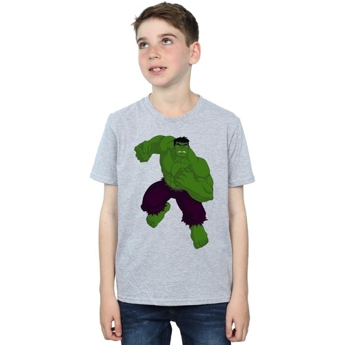 Vêtements Garçon T-shirts manches courtes Marvel Hulk Pose Gris