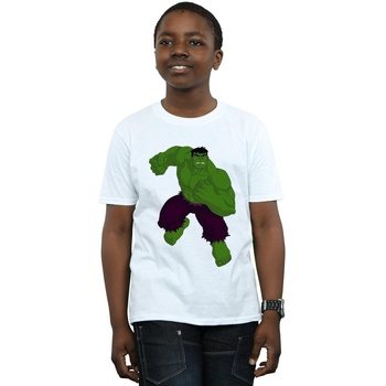 Vêtements Garçon T-shirts manches courtes Marvel Hulk Pose Blanc