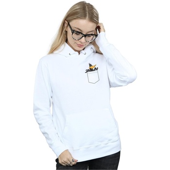 Vêtements Femme Sweats Dessins Animés Daffy Duck Faux Pocket Blanc