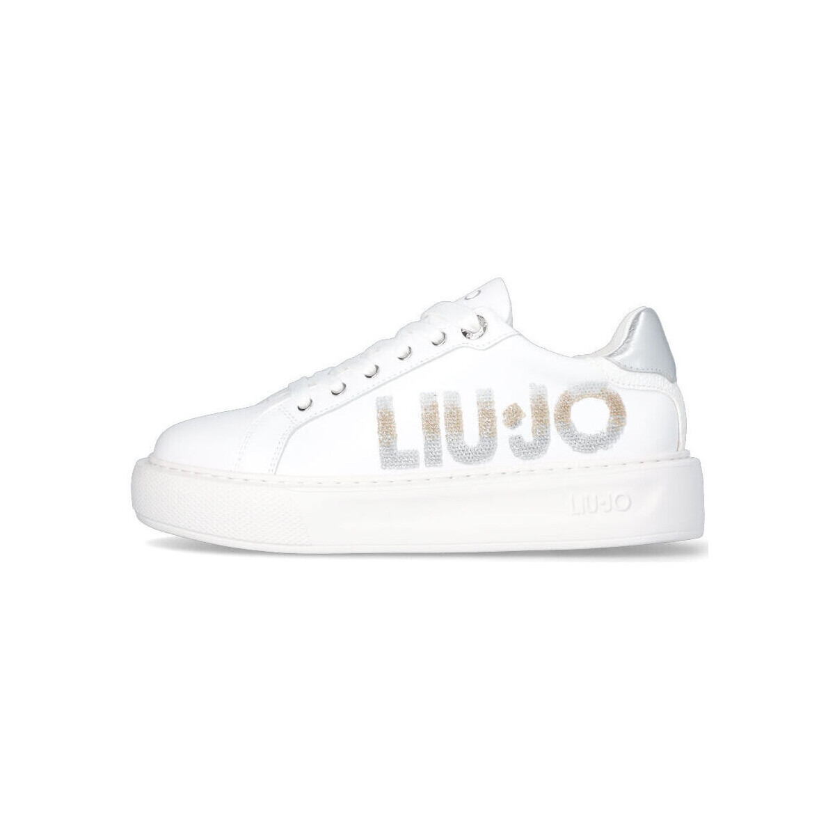 Chaussures Femme Baskets mode Liu Jo Sneakers avec plateforme et maxi logo Blanc