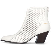 Chaussures Femme Bottes Liu Jo Santiags en cuir ajouré Blanc
