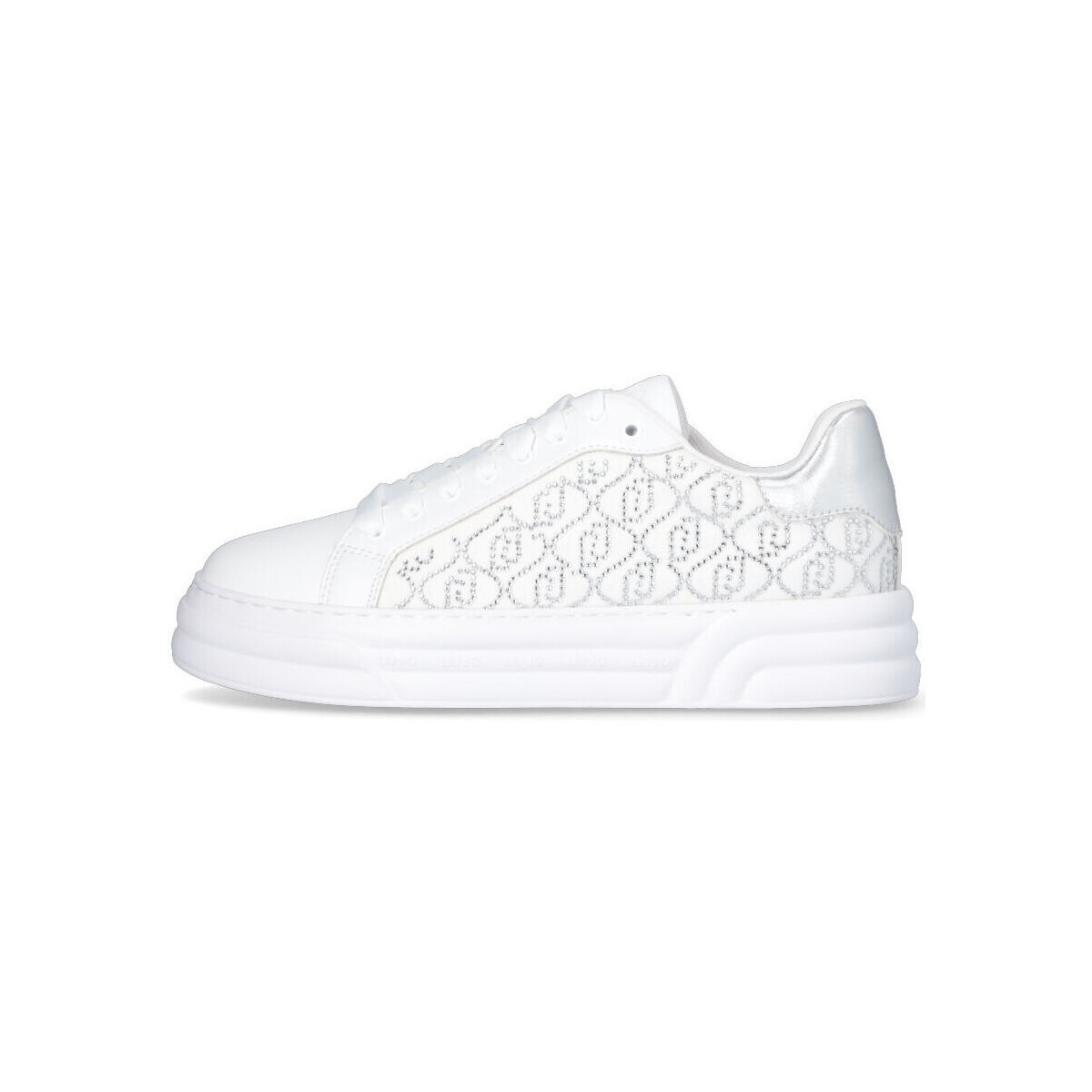 Chaussures Femme Baskets mode Liu Jo Sneakers plateforme avec logo strass Blanc