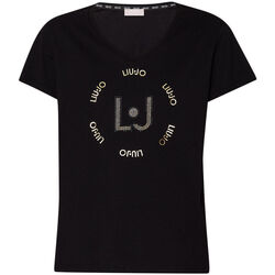 Vêtements Femme La mode responsable Liu Jo T-shirt avec logo et strass Noir