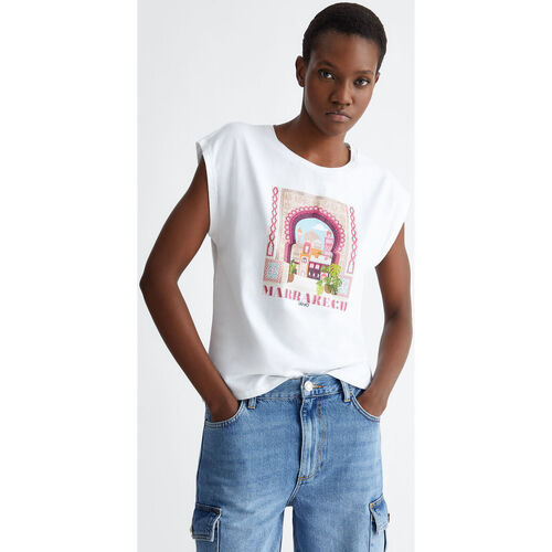 Vêtements Femme T-shirts Lace-up & Polos Liu Jo T-shirt avec imprimé Marrakech Multicolore