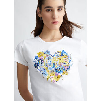 Liu Jo T-shirt avec cœur à fleurs Rose