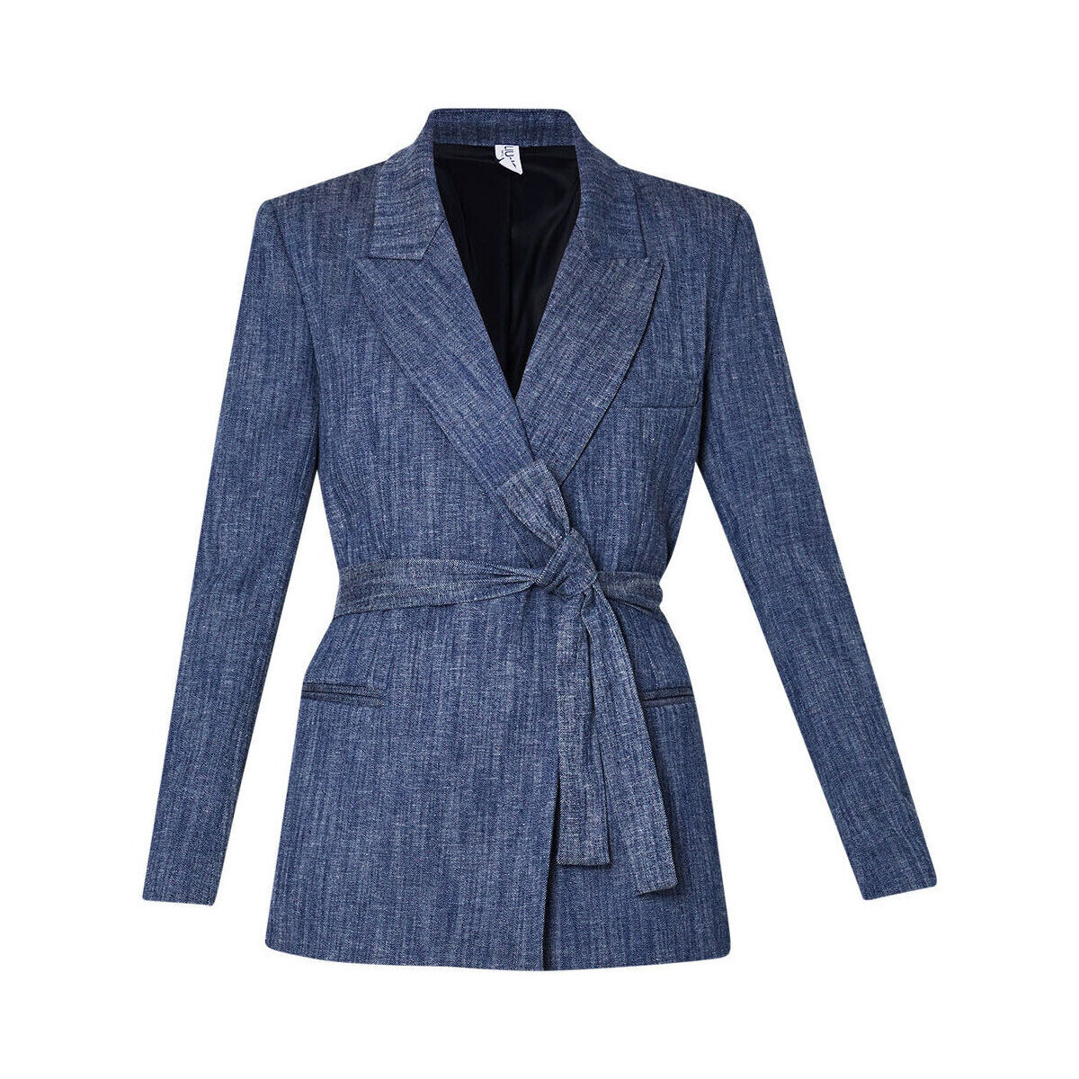 Vêtements Femme Vestes / Blazers Liu Jo Blazer en toile denim avec ceinture Bleu