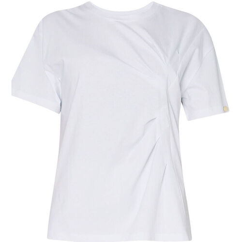 Vêtements Femme Ea7 Emporio Arma Liu Jo T-shirt avec fronces asymétriques Blanc