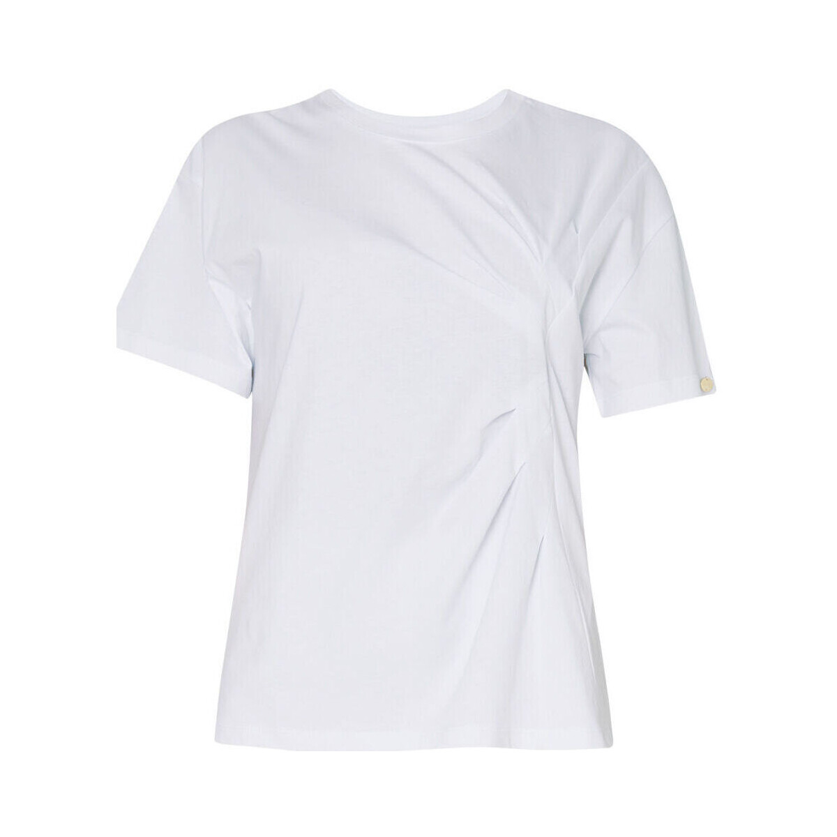 Vêtements Femme Farah Jim Sweatshirt Herren in Marineblau meliert mit kurzem Reißverschluss aus Bio-Baumwolle Liu Jo T-shirt Herren avec fronces asymétriques Blanc
