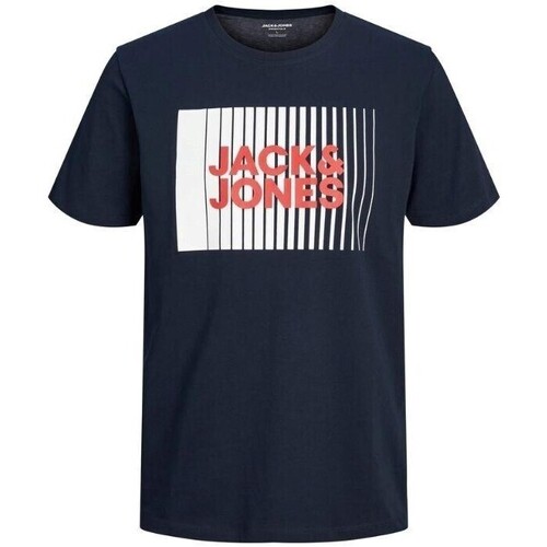 Vêtements Homme T-shirts manches courtes Jack & Jones 12233999 ECORP LOGO TEE PLAY SS O NECK Bleu