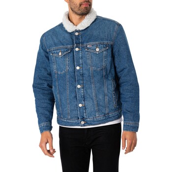 Vêtements Homme Vestes en jean Tommy Jeans Veste Sherpa standard avec drapeau Bleu