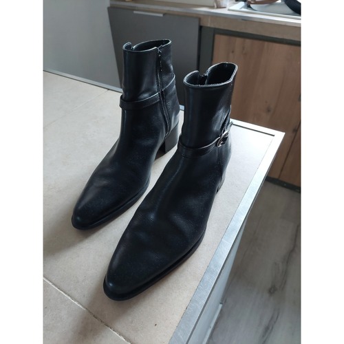 Chaussures Femme Boots Toscania Boots cuir noir Noir