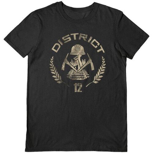 Vêtements T-shirts manches longues Hunger Games District 12 Noir