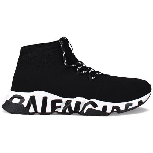 Chaussures Homme Baskets mode Balenciaga Sneakers Speed Lace Up Graffiti Noir