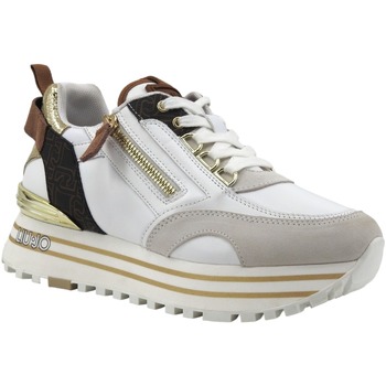 Chaussures Femme Multisport Liu Jo Maxi Wonder 72 Sneaker Donna Off White Brown BA4057PX454 Blanc