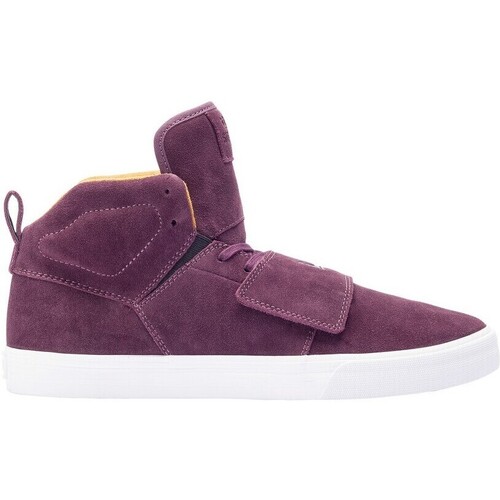 Chaussures laces de Skate Supra ROCK burgundy gold white Rouge