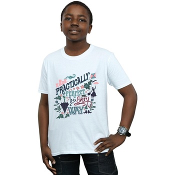 Vêtements Garçon T-shirts manches courtes Disney Mary Poppins Practically Blanc