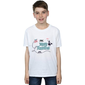 Vêtements Garçon T-shirts manches courtes Disney Mary Poppins Logo Blanc
