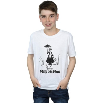 Vêtements Garçon T-shirts manches courtes Disney Mary Poppins Rooftop Landing Blanc