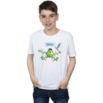 Vêtements Garçon T-shirts manches courtes Disney Monsters University Taped Mike Blanc