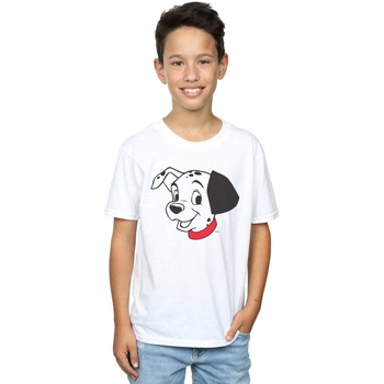 Vêtements Garçon T-shirts manches courtes Disney 101 Dalmatians Dalmatian Head Blanc