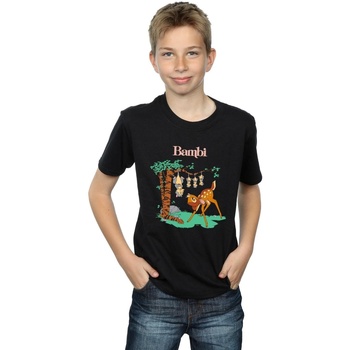 Vêtements Garçon T-shirts manches courtes Disney Bambi Tilted Up Noir