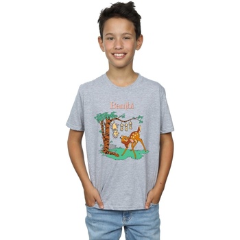 Vêtements Garçon T-shirts manches courtes Disney Bambi Tilted Up Gris