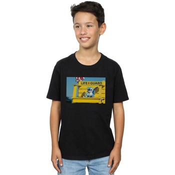 Vêtements Garçon T-shirts manches courtes Disney Lilo And Stitch Life Guard Noir