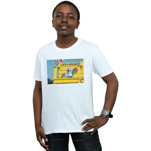 Vêtements Garçon T-shirts manches courtes Disney Lilo And Stitch Life Guard Blanc