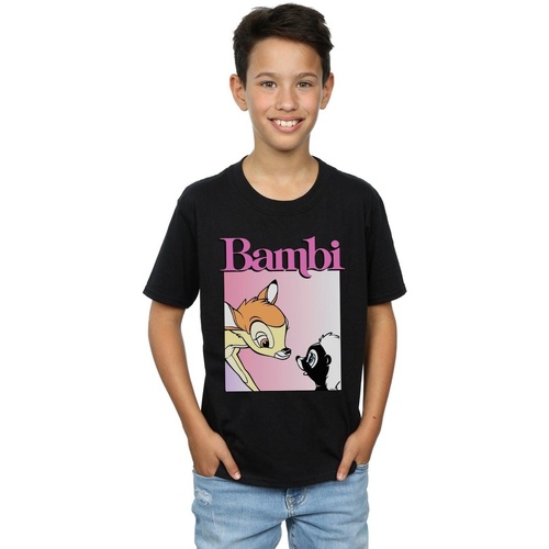 Vêtements Garçon T-shirts manches courtes Disney Bambi Nice To Meet You Noir