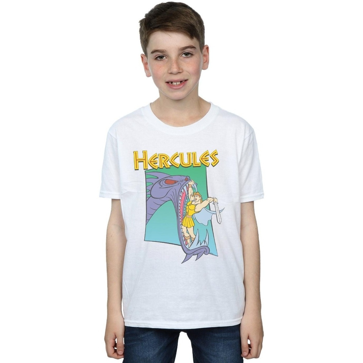 Vêtements Garçon T-shirts Burgee manches courtes Disney Hercules Hydra Fight Blanc