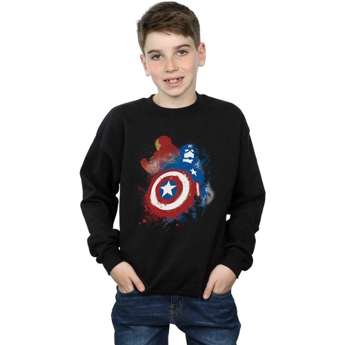 Vêtements Garçon Sweats Marvel Captain America Civil War Painted Vs Iron Man Noir