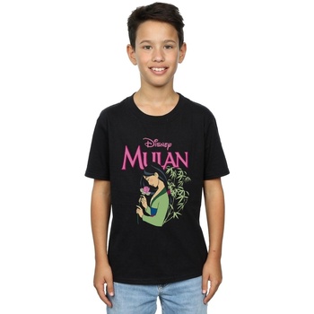 Vêtements Garçon T-shirts manches courtes Disney Mulan Pink Magnolia Noir