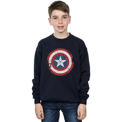 Vêtements Garçon Sweats Marvel Captain America Civil War Distressed Shield Bleu